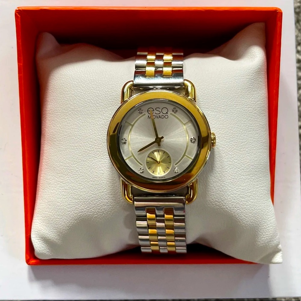 Esq Movado Womens Two Tone Steel Swiss Quartz Watch